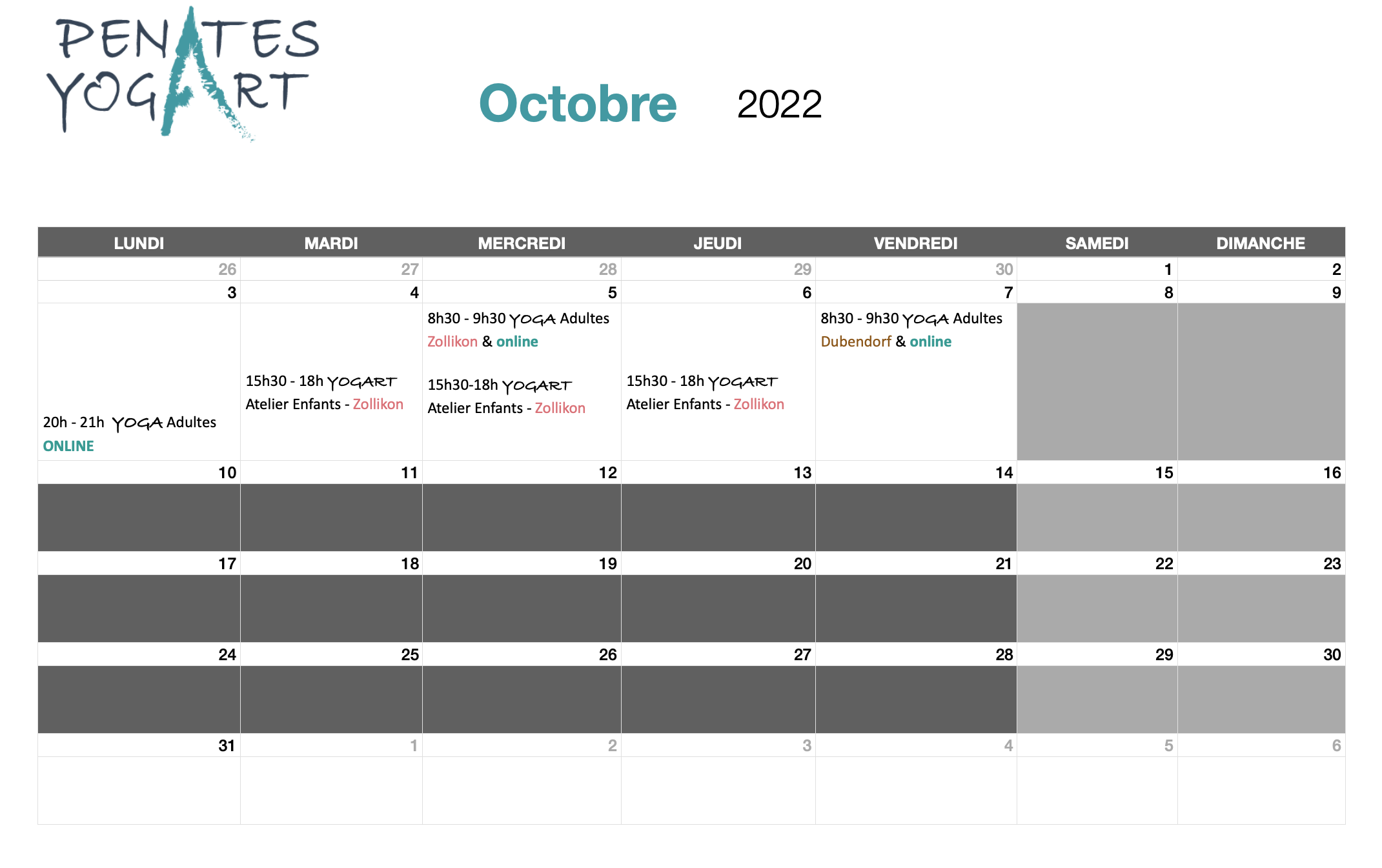 Calendrier 2022 - 10 octobre.1